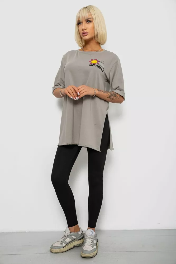 Купить Футболка женская с принтом, цвет серый, 244R1031-5 - Фото №2