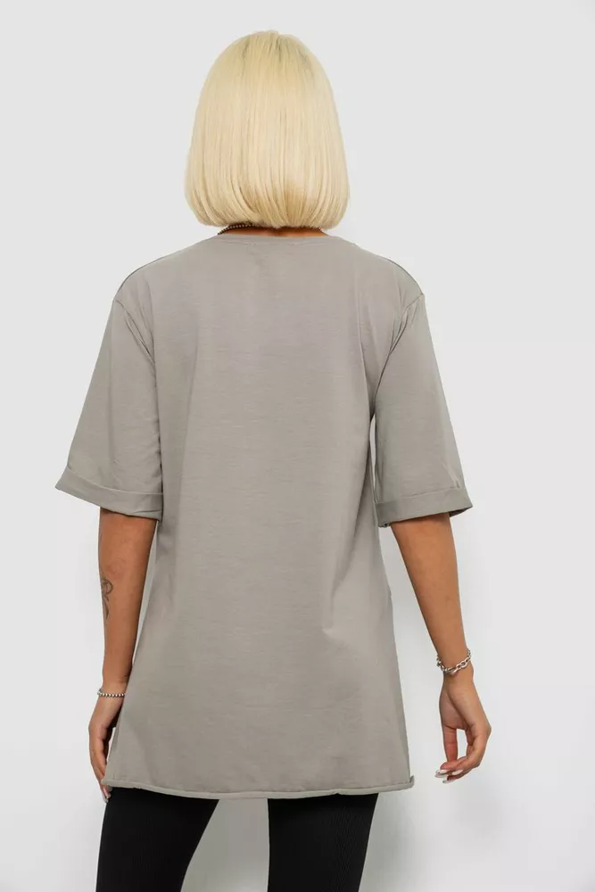 Купить Футболка женская с принтом, цвет серый, 244R1031-5 - Фото №4