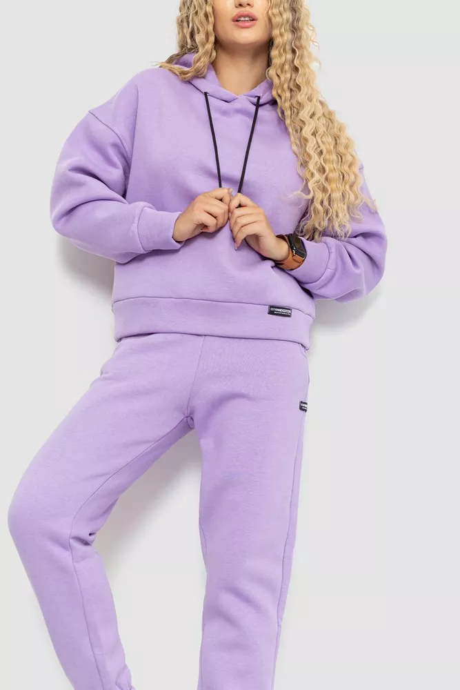 Купити Спорт костюм жіночий на флісі  -уцінка, колір бузковий, 115R0493-U - Фото №4
