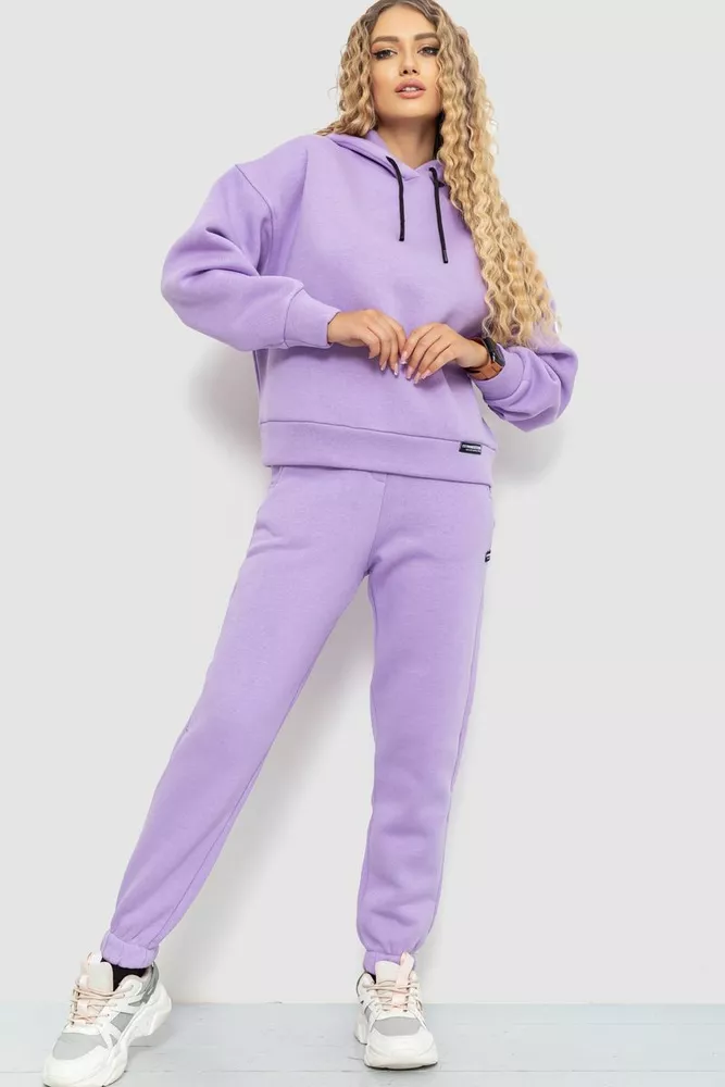 Купити Спорт костюм жіночий на флісі  -уцінка, колір бузковий, 115R0493-U - Фото №1