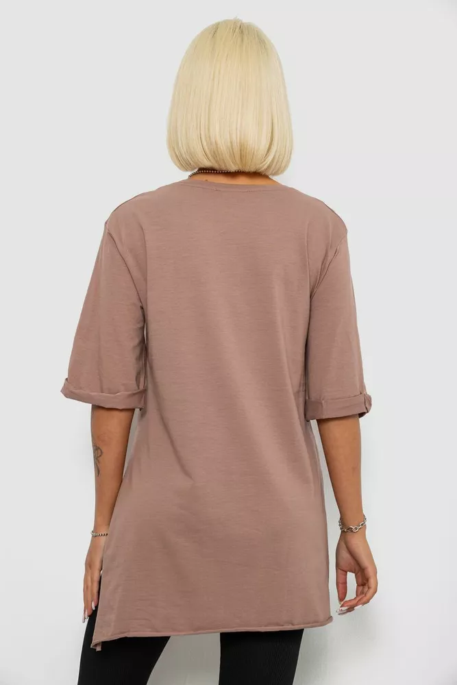 Купить Футболка женская с принтом, цвет мокко, 244R1031-5 - Фото №4