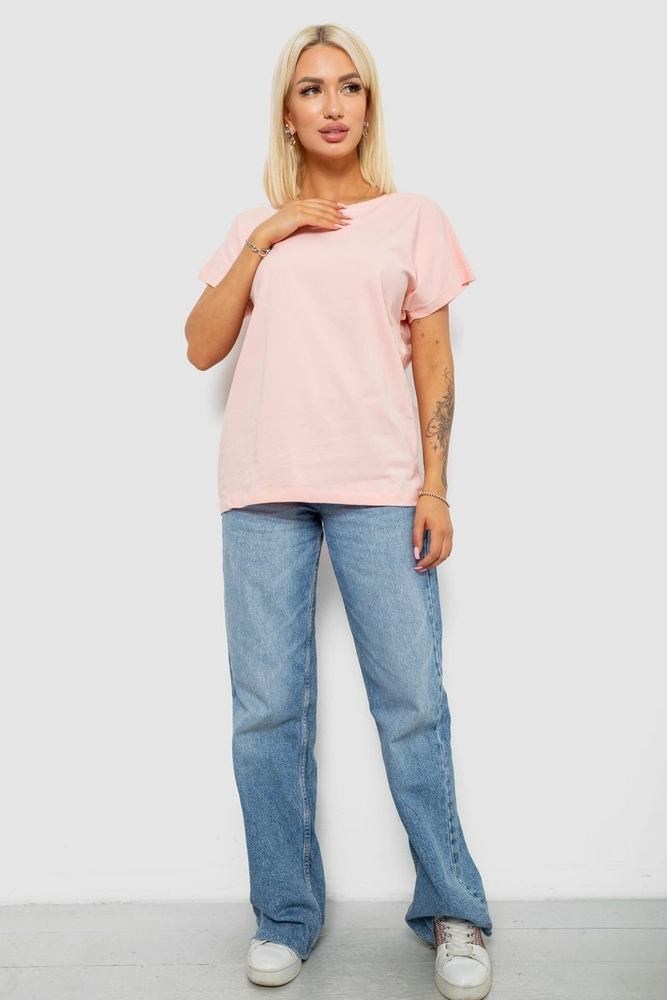 Купить Футболка женская однотонная, цвет персиковый, 244R2400 - Фото №2