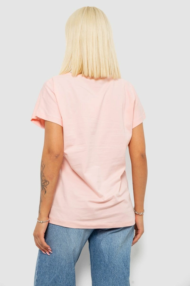 Купить Футболка женская однотонная, цвет персиковый, 244R2400 - Фото №4