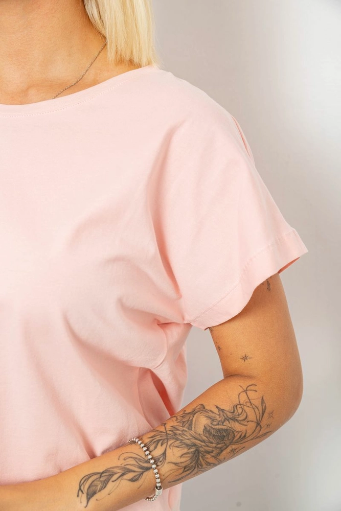 Купить Футболка женская однотонная, цвет персиковый, 244R2400 - Фото №5