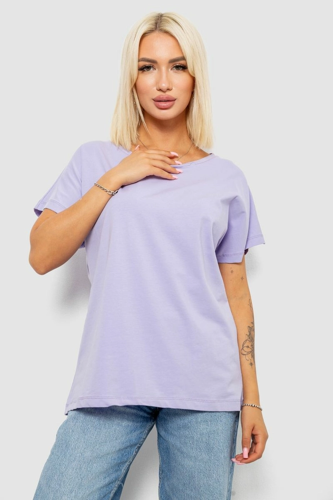 Купить Футболка женская однотонная, цвет фиолетовый, 244R2400 - Фото №1