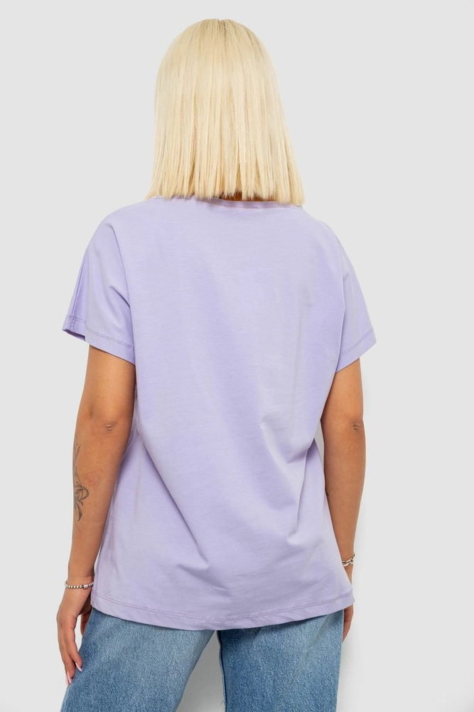Купить Футболка женская однотонная, цвет фиолетовый, 244R2400 - Фото №4