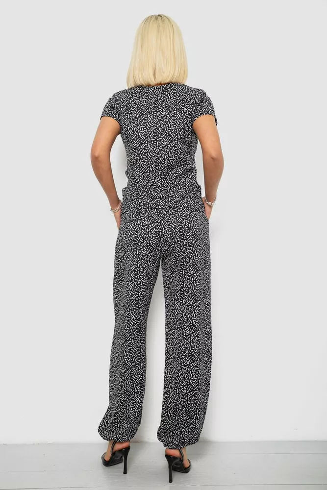 Купити Костюм жіночий повсякденний з принтом, колір чорний, 257R815-3 - Фото №4