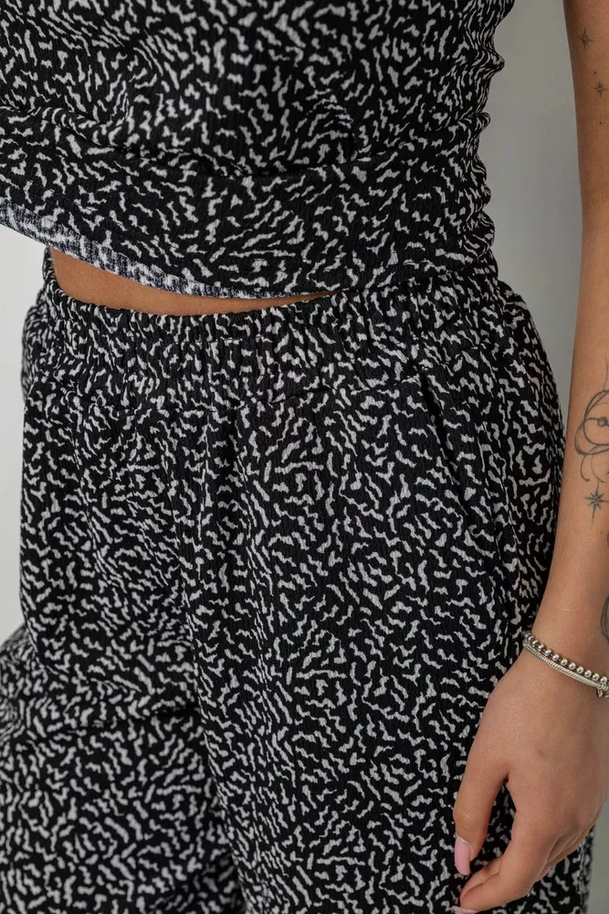 Купити Костюм жіночий повсякденний з принтом, колір чорний, 257R815-3 - Фото №5