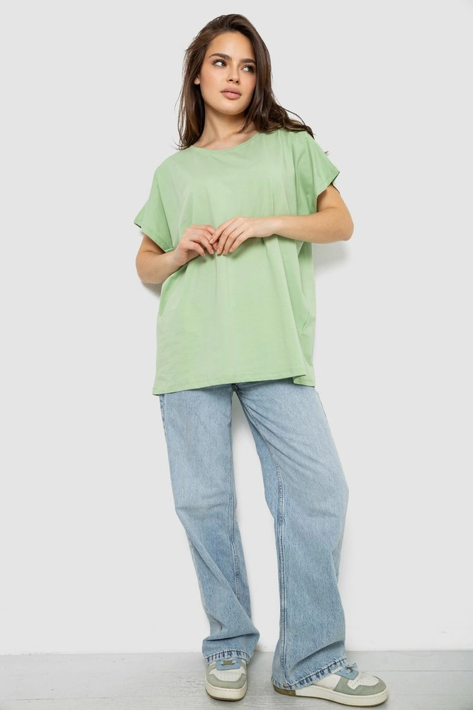 Купить Футболка женская однотонная, цвет мятный, 244R2400 - Фото №2