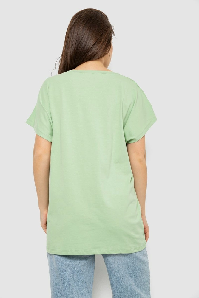 Купить Футболка женская однотонная, цвет мятный, 244R2400 - Фото №4