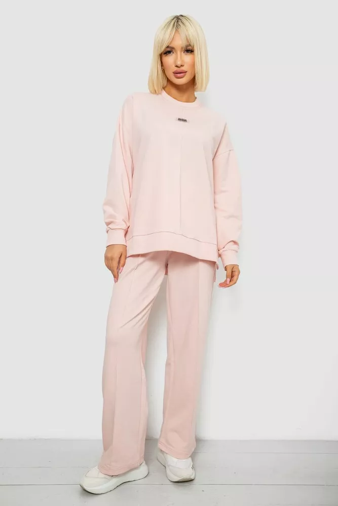 Купить Спортивный костюм женский с принтом, цвет пудровый, 244R1060AG - Фото №1
