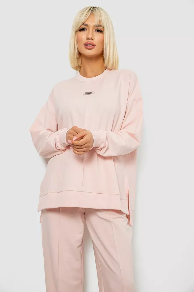 Купить Спортивный костюм женский с принтом, цвет пудровый, 244R1060AG - Фото №2
