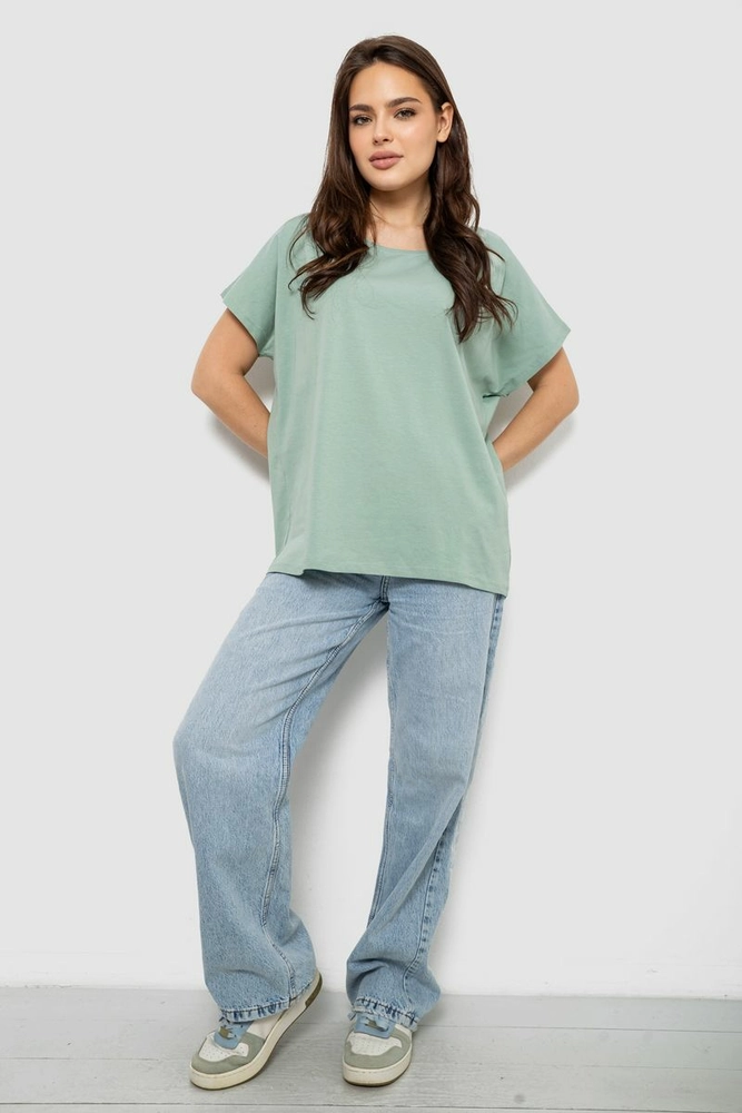 Купить Футболка женская однотонная, цвет оливковый, 244R2400 - Фото №2