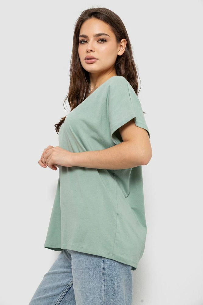 Купить Футболка женская однотонная, цвет оливковый, 244R2400 - Фото №3