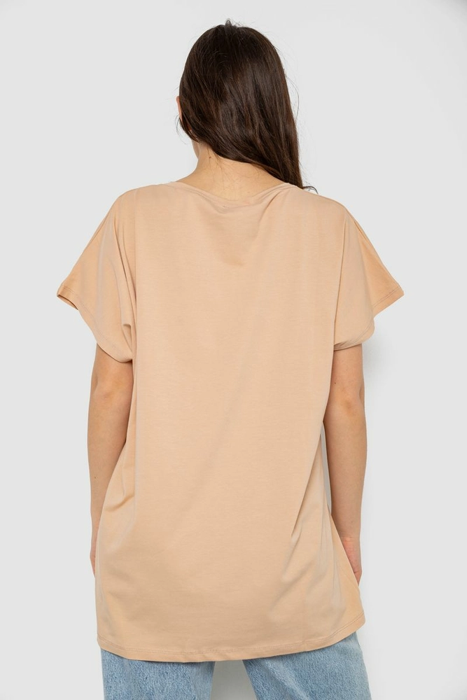 Купить Футболка женская однотонная, цвет бежевый, 244R2400 - Фото №4
