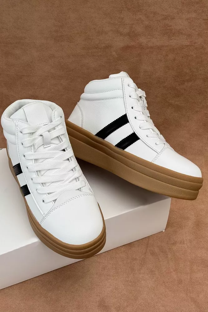 Купить Кроссовки женские демисезонные, цвет бело-черный, 248RWA180-4 - Фото №3