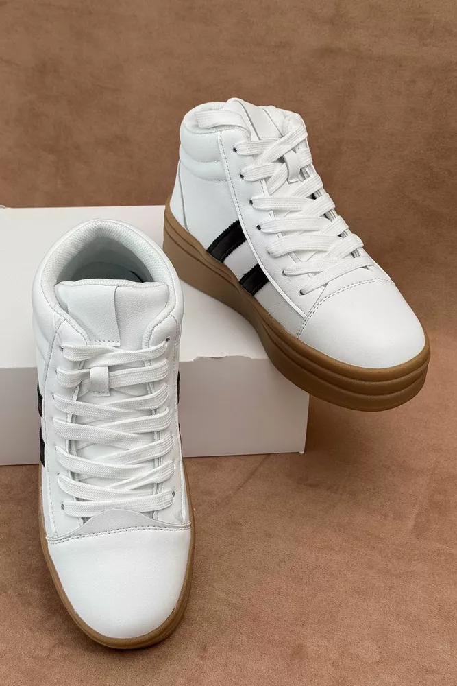 Купить Кроссовки женские демисезонные, цвет бело-черный, 248RWA180-4 - Фото №1