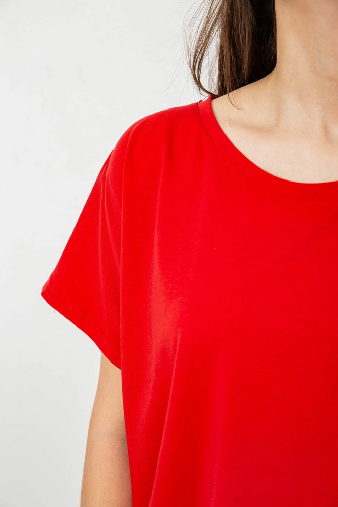 Купить Футболка женская однотонная, цвет красный, 244R2400 - Фото №5