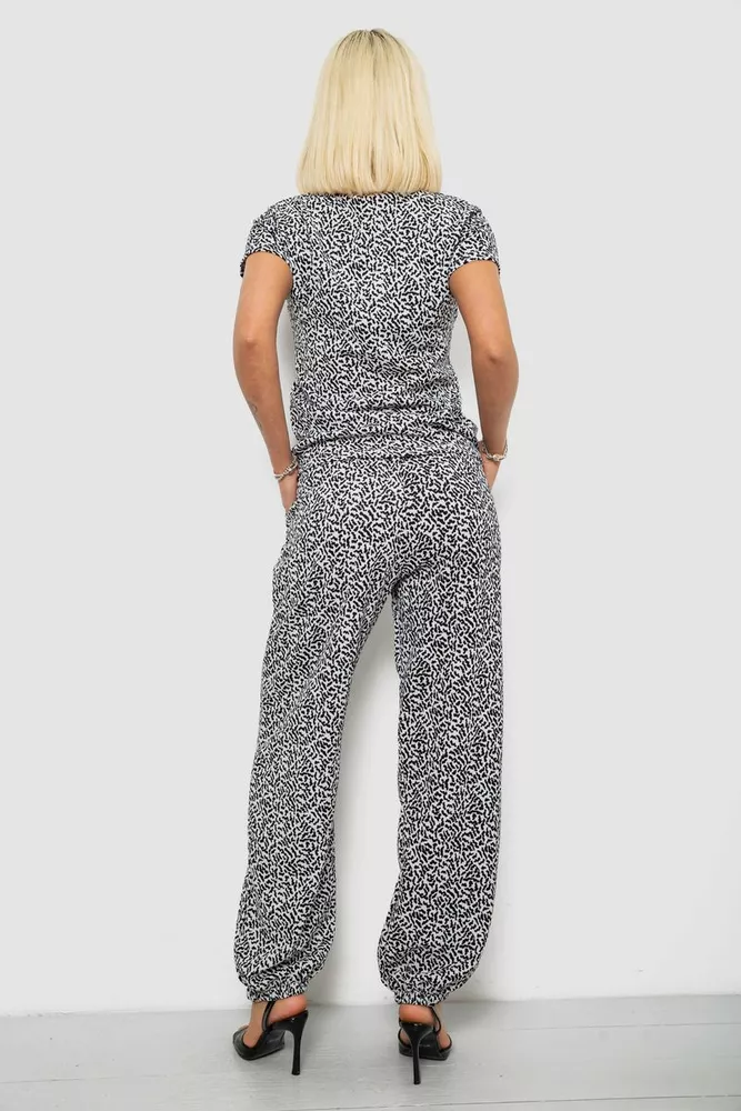 Купить Костюм женский повседневный с принтом, цвет молочный, 257R815-3 - Фото №4