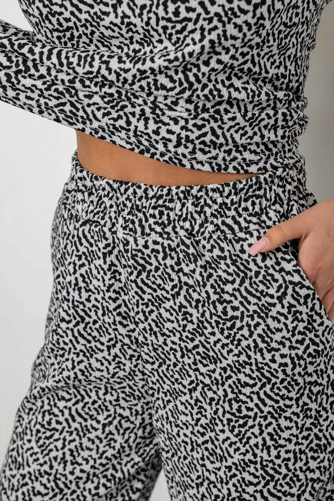 Купить Костюм женский повседневный с принтом, цвет молочный, 257R815-3 - Фото №5