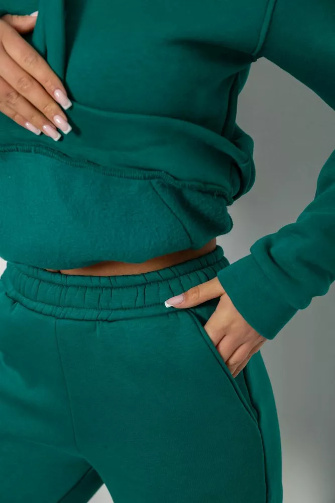 Купить Спортивный костюм женский на флисе, цвет изумрудный, 247R2039 - Фото №5