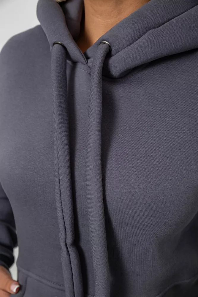 Купить Спортивный костюм женский на флисе, цвет темно-серый, 247R2039 - Фото №5