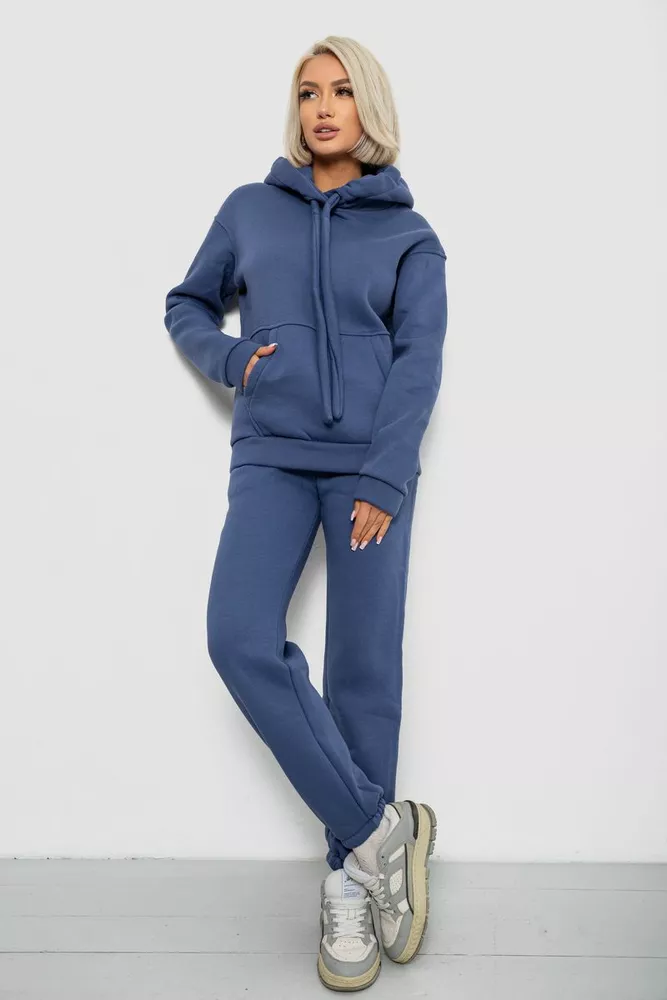 Купить Спортивный костюм женский на флисе, цвет джинс, 247R2039 - Фото №1