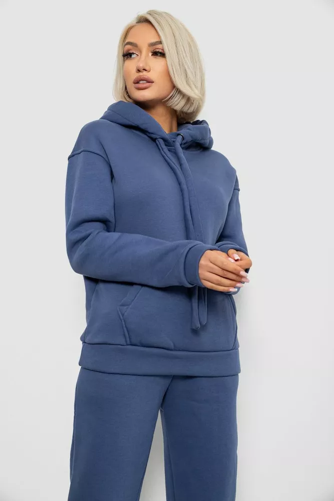 Купить Спортивный костюм женский на флисе, цвет джинс, 247R2039 - Фото №2