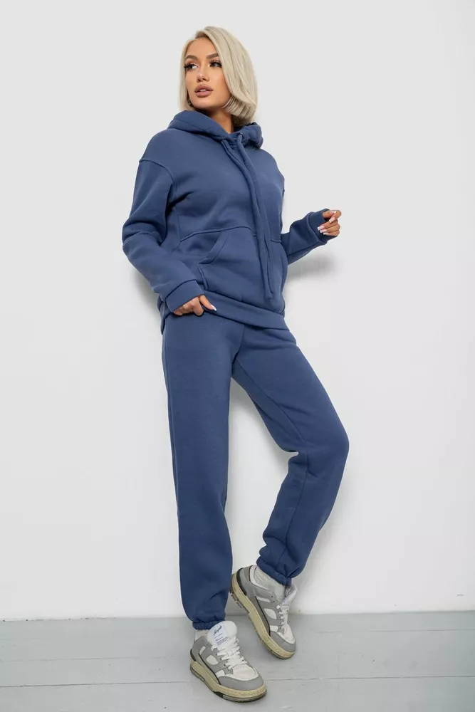 Купить Спортивный костюм женский на флисе, цвет джинс, 247R2039 - Фото №3