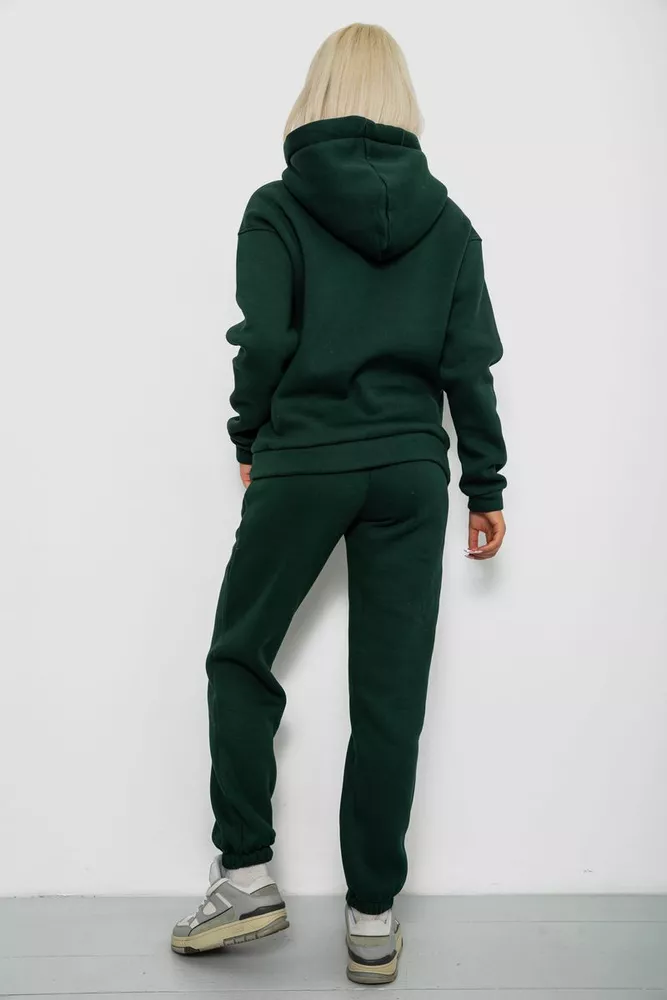 Купить Спортивный костюм женский на флисе, цвет темно-зеленый, 247R2039 - Фото №4