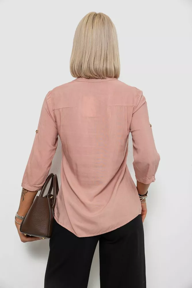 Купити Блуза однотонна, колір пудровий, 230R97-2 оптом - Фото №4