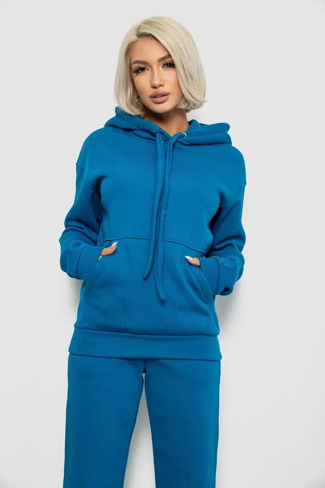 Купить Спортивный костюм женский на флисе, цвет бирюзовый, 247R2039 - Фото №2