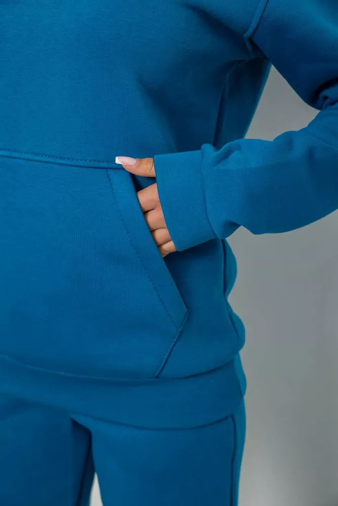 Купить Спортивный костюм женский на флисе, цвет бирюзовый, 247R2039 - Фото №5