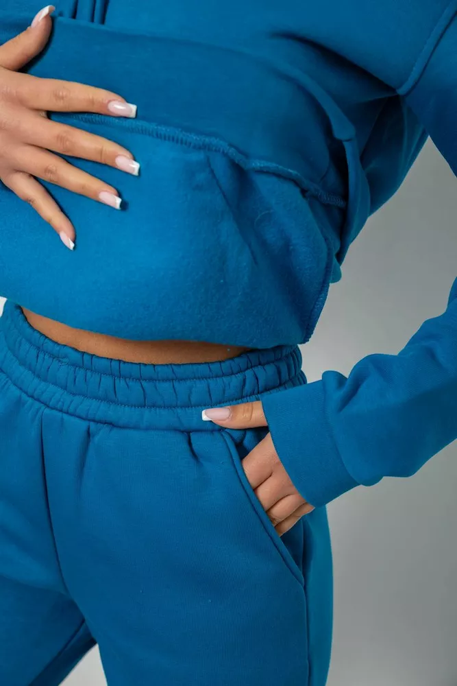 Купить Спортивный костюм женский на флисе, цвет бирюзовый, 247R2039 - Фото №6