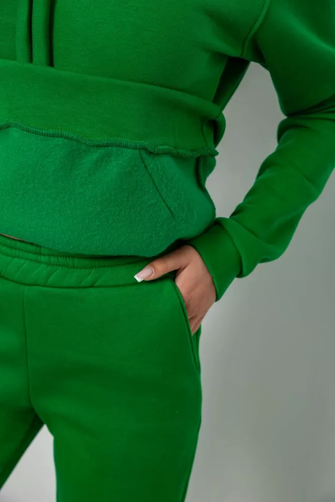 Купить Спортивный костюм женский на флисе, цвет зеленый, 247R2039 - Фото №5