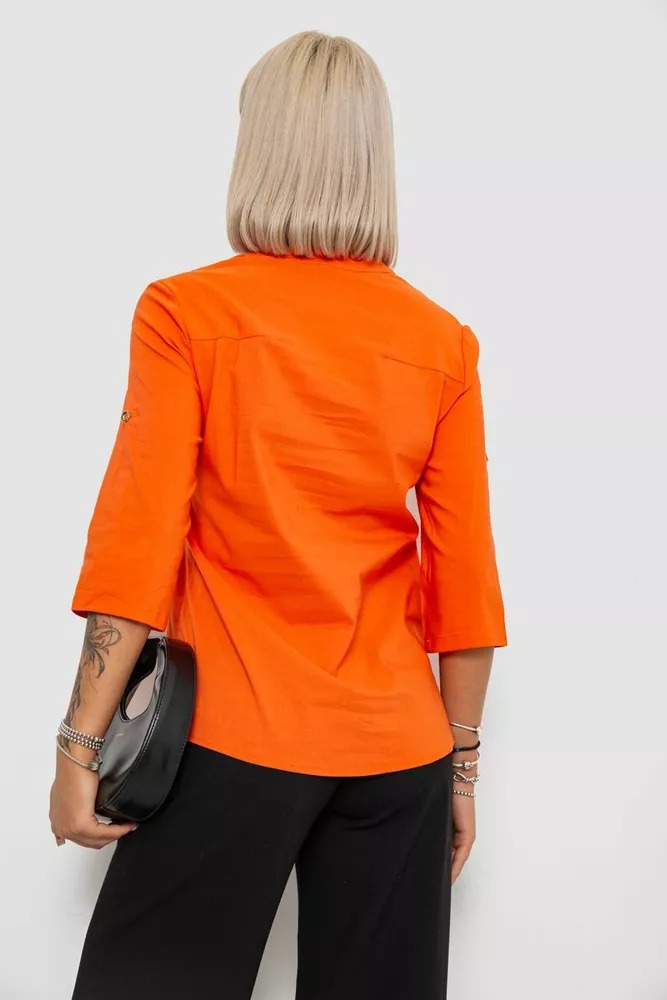 Купити Блуза однотонна, колір помаранчевий, 230R97-2 оптом - Фото №4