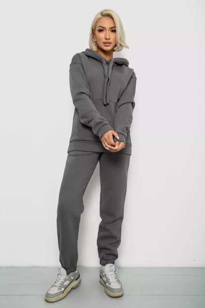 Спортивный костюм женский на флисе, цвет серый, 247R2039