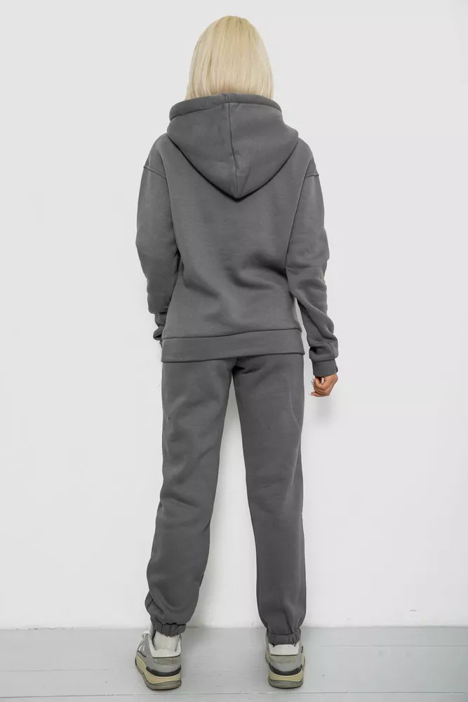 Купить Спортивный костюм женский на флисе, цвет серый, 247R2039 - Фото №4