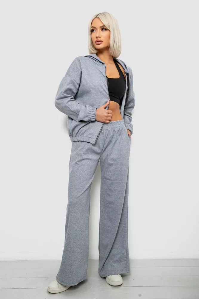 Купити Спортивний костюм жіночий однотонний, колір сірий, 244R0427 - Фото №5
