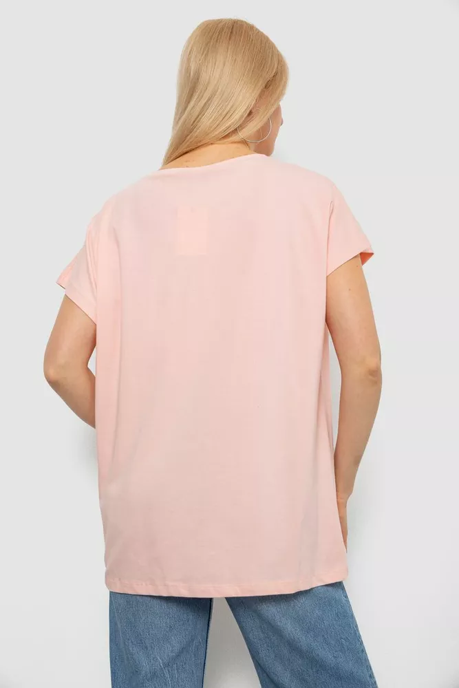 Купить Футболка женская с принтом, цвет персиковый, 244R2413 - Фото №4