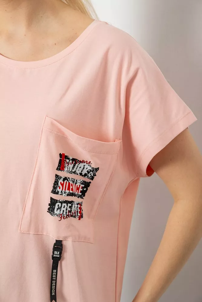 Купить Футболка женская с принтом, цвет персиковый, 244R2413 - Фото №5