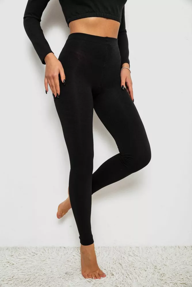 Купити Утеплені лосини, колір чорний, 139RB869 - Фото №3