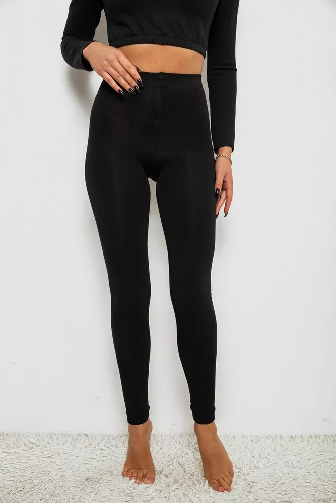 Купити Утеплені лосини, колір чорний, 139RB869 - Фото №1