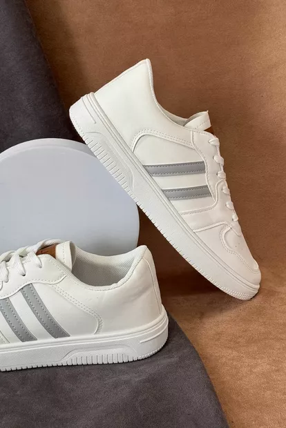 Кеды мужские демисезонные, цвет бело-серый, 248RR168