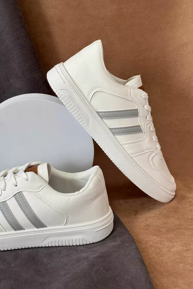 Купить Кеды мужские демисезонные, цвет бело-серый, 248RR168 - Фото №1