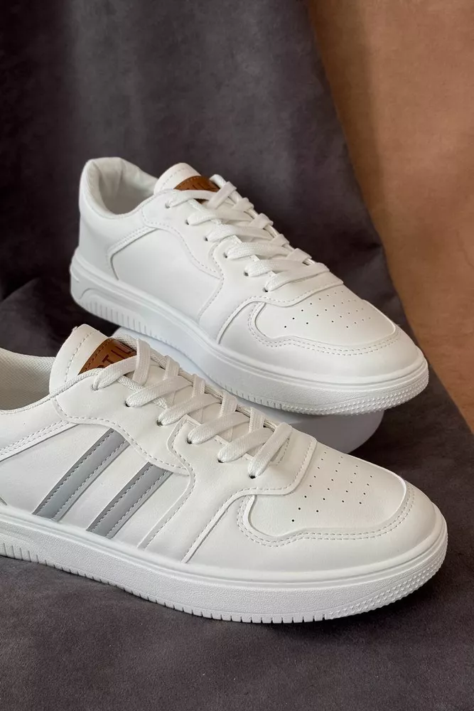 Купить Кеды мужские демисезонные, цвет бело-серый, 248RR168 - Фото №2