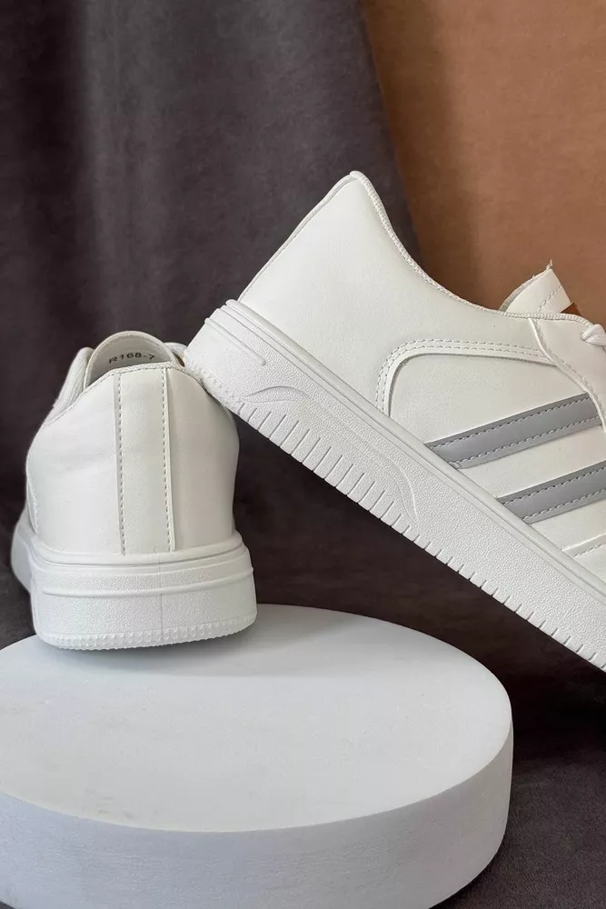 Купить Кеды мужские демисезонные, цвет бело-серый, 248RR168 - Фото №4