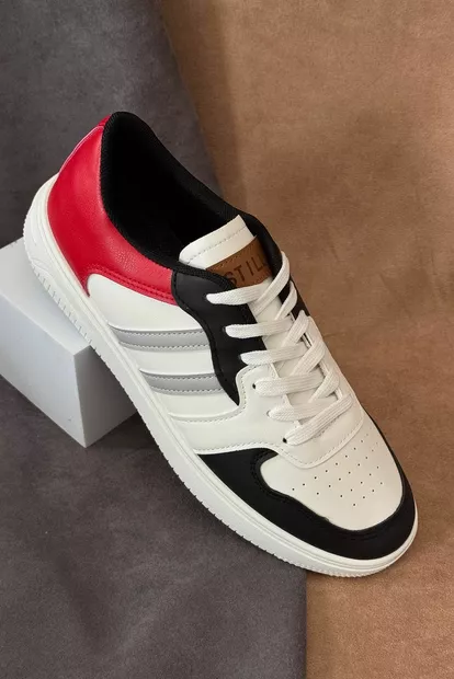 Кеды мужские демисезонные, цвет бело-красный, 248RR168