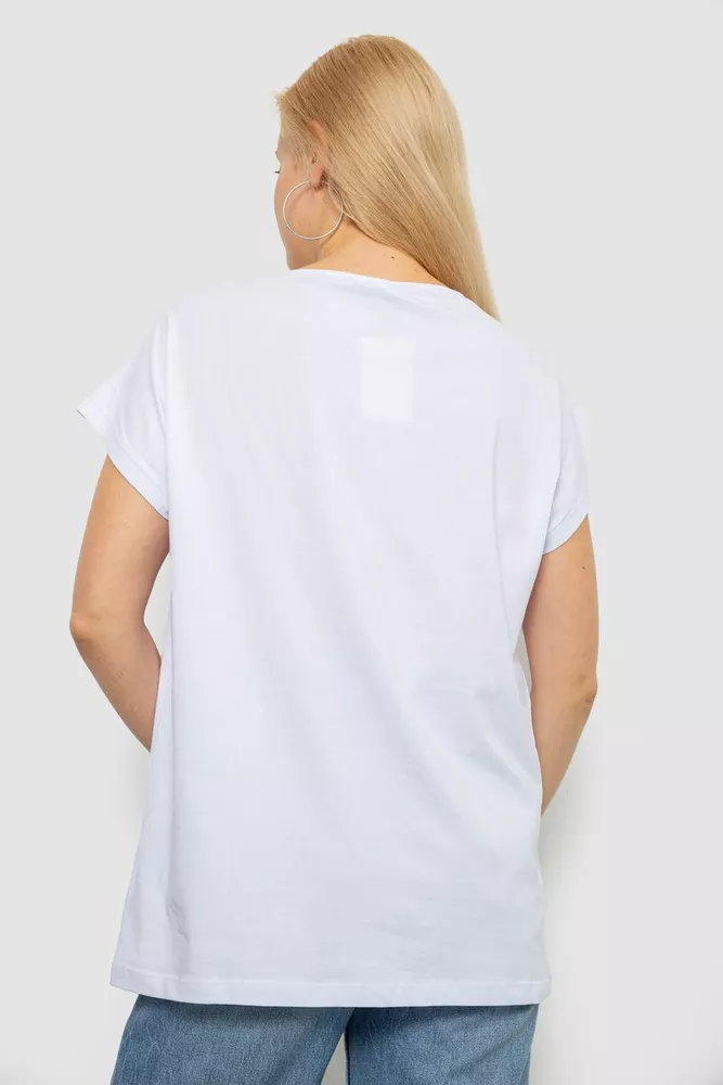 Купити Футболка жіноча з принтом, колір білий, 244R2413 - Фото №4