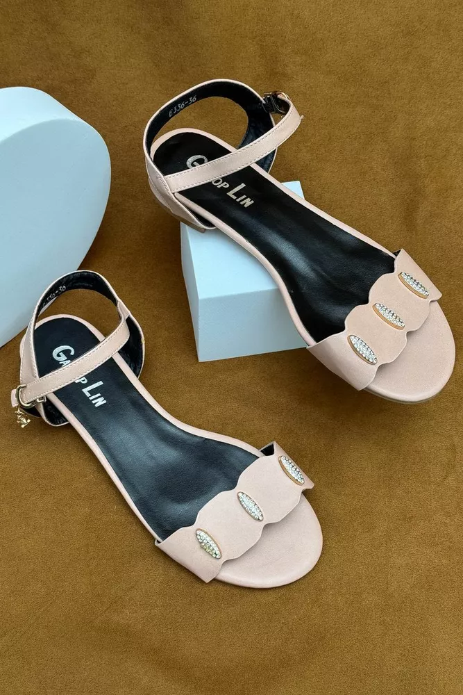 Купить Босоножки женские, цвет бежевый, 243RE336 - Фото №3